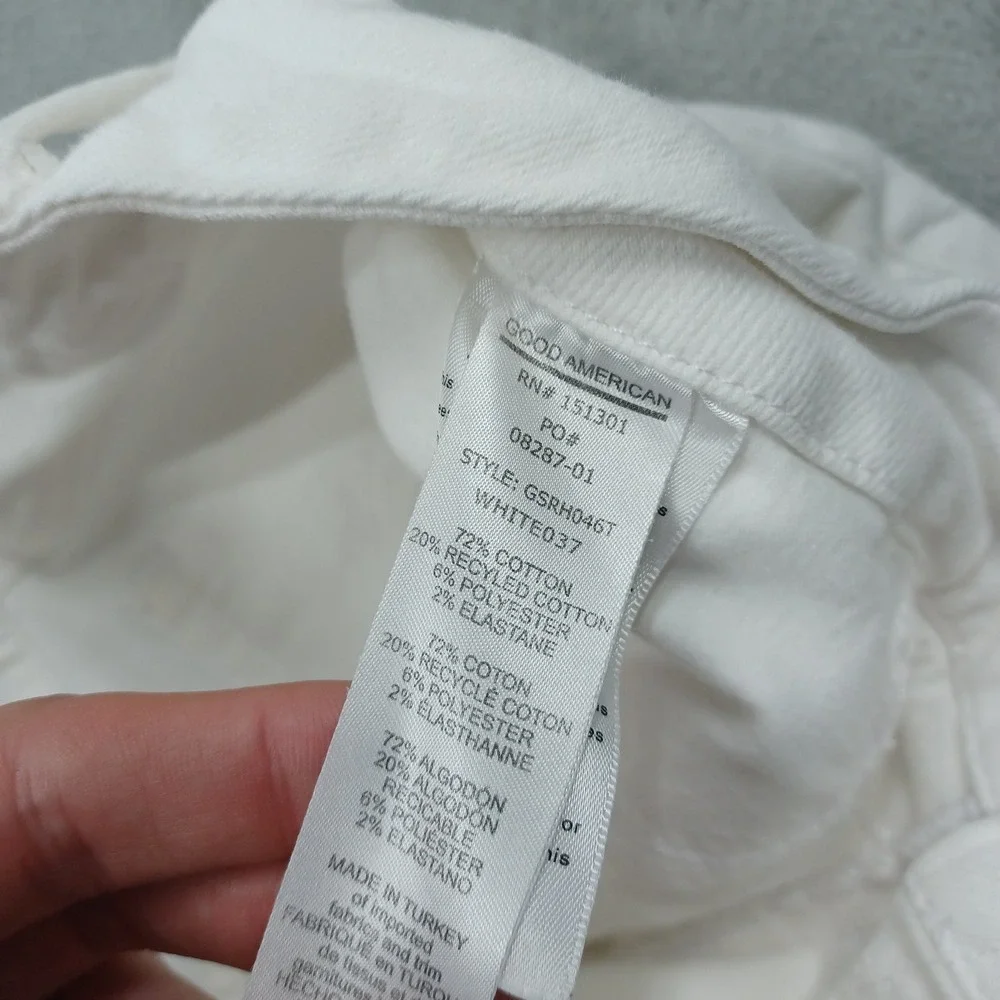 Good American Jeans Womens 8 White Denim Straight Preppy Pockets Casual